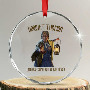 Harriet Tubman Crystal Glass Ornament Underground Railroad Hero Black History Month Gift TS12 Transparent Glass 3'' Circle Print Your Wear