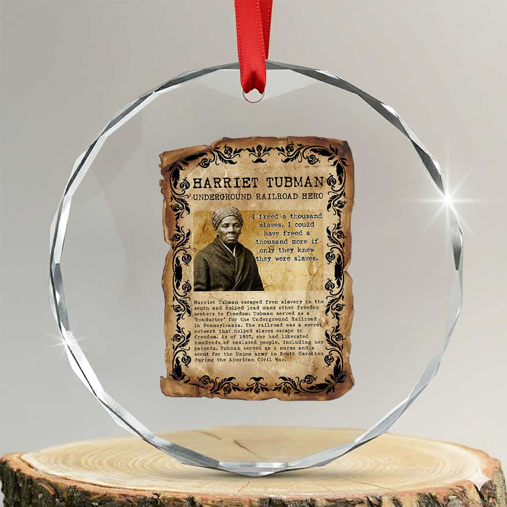 Harriet Tubman Crystal Glass Ornament Womens History Month Gift TS12 Transparent Glass 3'' Circle Print Your Wear