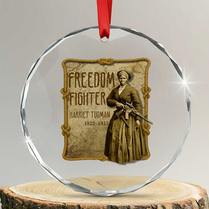 Harriet Tubman Freedom Fighter Crystal Glass Ornament Feminist History Gift TS12 Transparent Glass 3'' Circle Print Your Wear