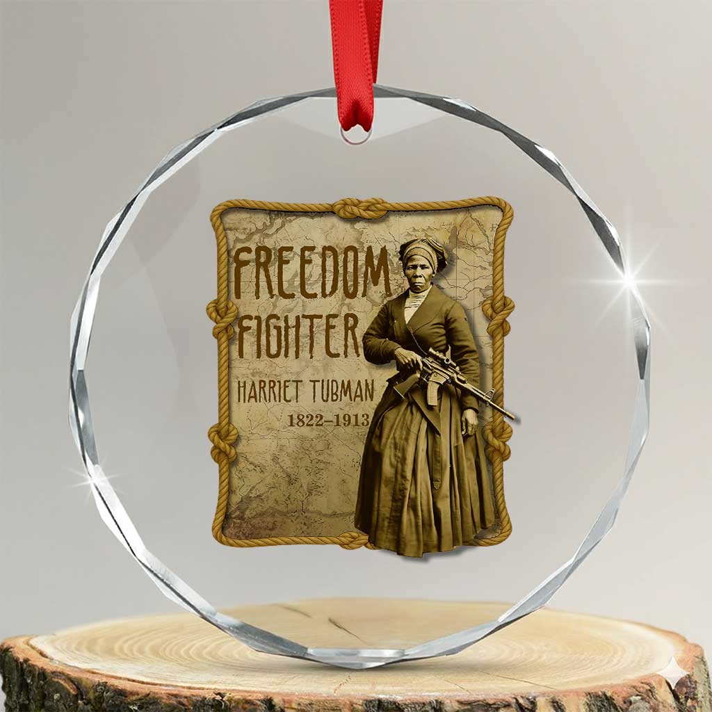 Harriet Tubman Freedom Fighter Crystal Glass Ornament Feminist History Gift TS12 Transparent Glass 3'' Circle Print Your Wear