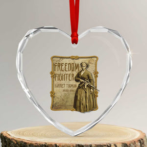 Harriet Tubman Freedom Fighter Heart Crystal Glass Ornament Feminist History Gift TS12 Transparent Glass 3'' Heart Print Your Wear