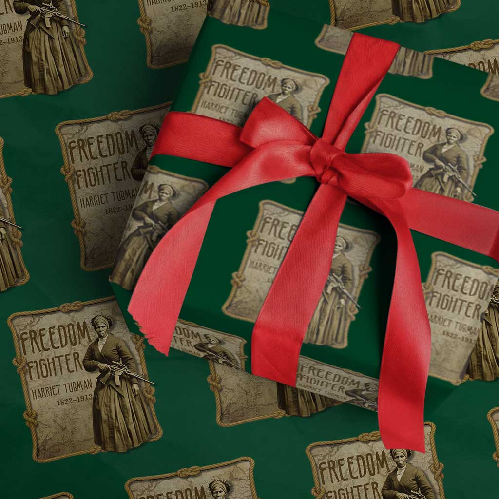 Harriet Tubman Freedom Fighter Wrapping Paper Roll Feminist History Gift TS12 Green Print Your Wear