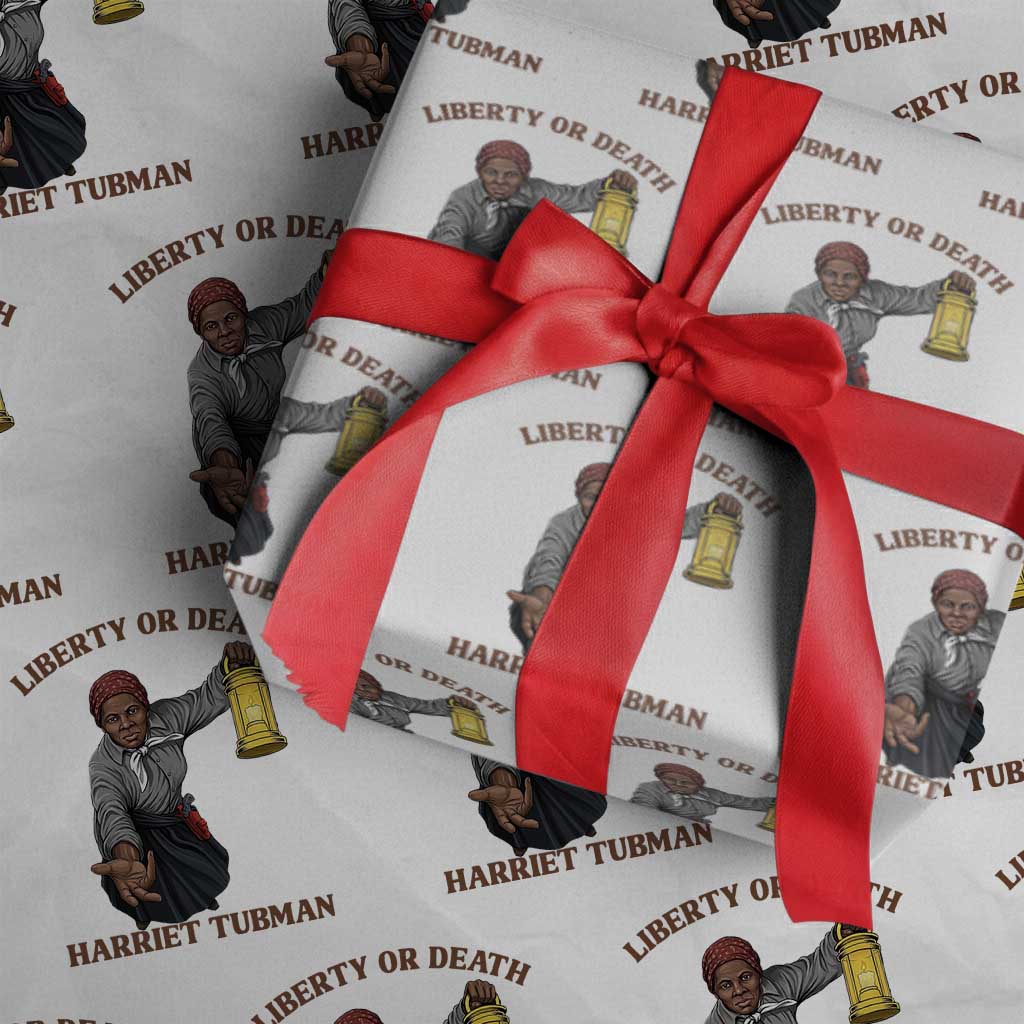 Harriet Tubman Freedom Quote Wrapping Paper Roll Liberty Or Death TS12 White Print Your Wear