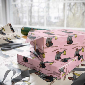 Harriet Tubman Freedom Quote Wrapping Paper Roll Liberty Or Death TS12 Light Pink Print Your Wear