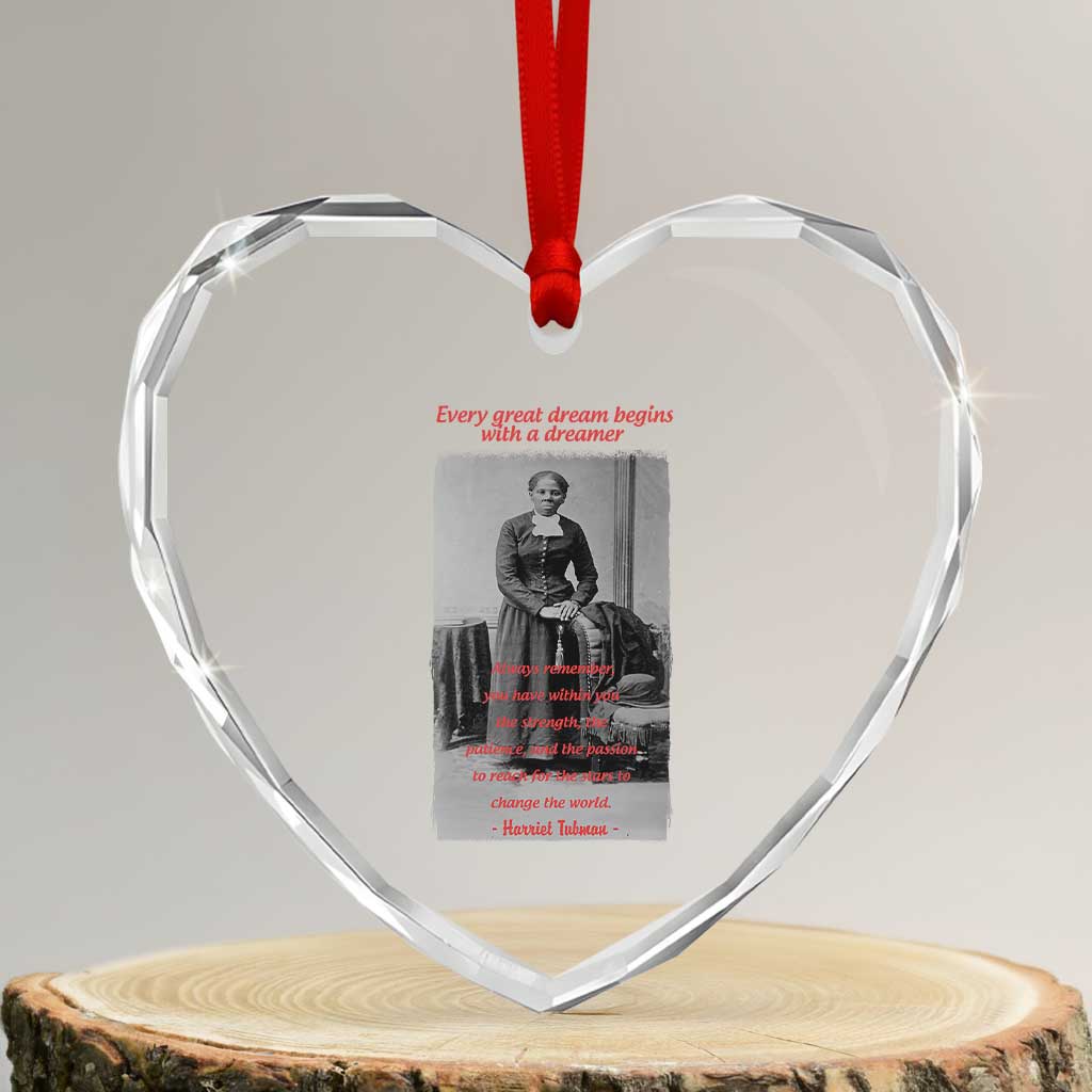 Harriet Tubman Heart Crystal Glass Ornament Black History Month TS14 Transparent Glass 3'' Heart Print Your Wear