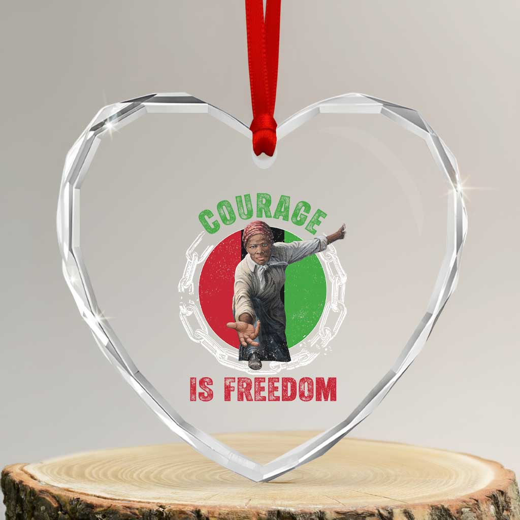 Harriet Tubman Heart Crystal Glass Ornament Courage Is Freedom Black History Hero TS11 Transparent Glass 3'' Heart Print Your Wear