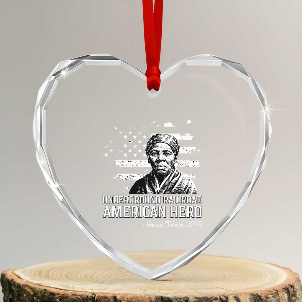 Harriet Tubman Heart Crystal Glass Ornament Underground Railroad American Hero History TS14 Transparent Glass 3'' Heart Print Your Wear