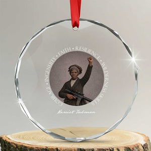 Harriet Tubman Leadership Crystal Glass Ornament Feminist History Gift TS12 Transparent Glass 3'' Circle Print Your Wear
