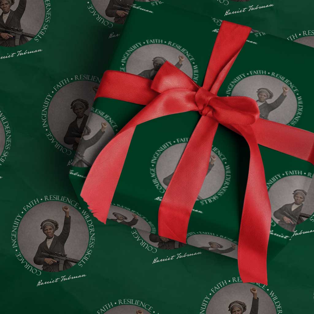 Harriet Tubman Leadership Wrapping Paper Roll Feminist History Gift TS12 Green Print Your Wear