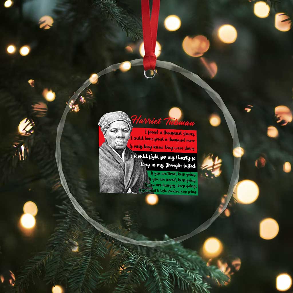 Harriet Tubman Legacy Crystal Glass Ornament Pan African Flag Freedom Fighter Quote TS12 Print Your Wear