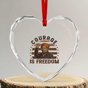 Harriet Tubman Legacy Heart Crystal Glass Ornament Courage Is Freedom TS12 Transparent Glass 3'' Heart Print Your Wear