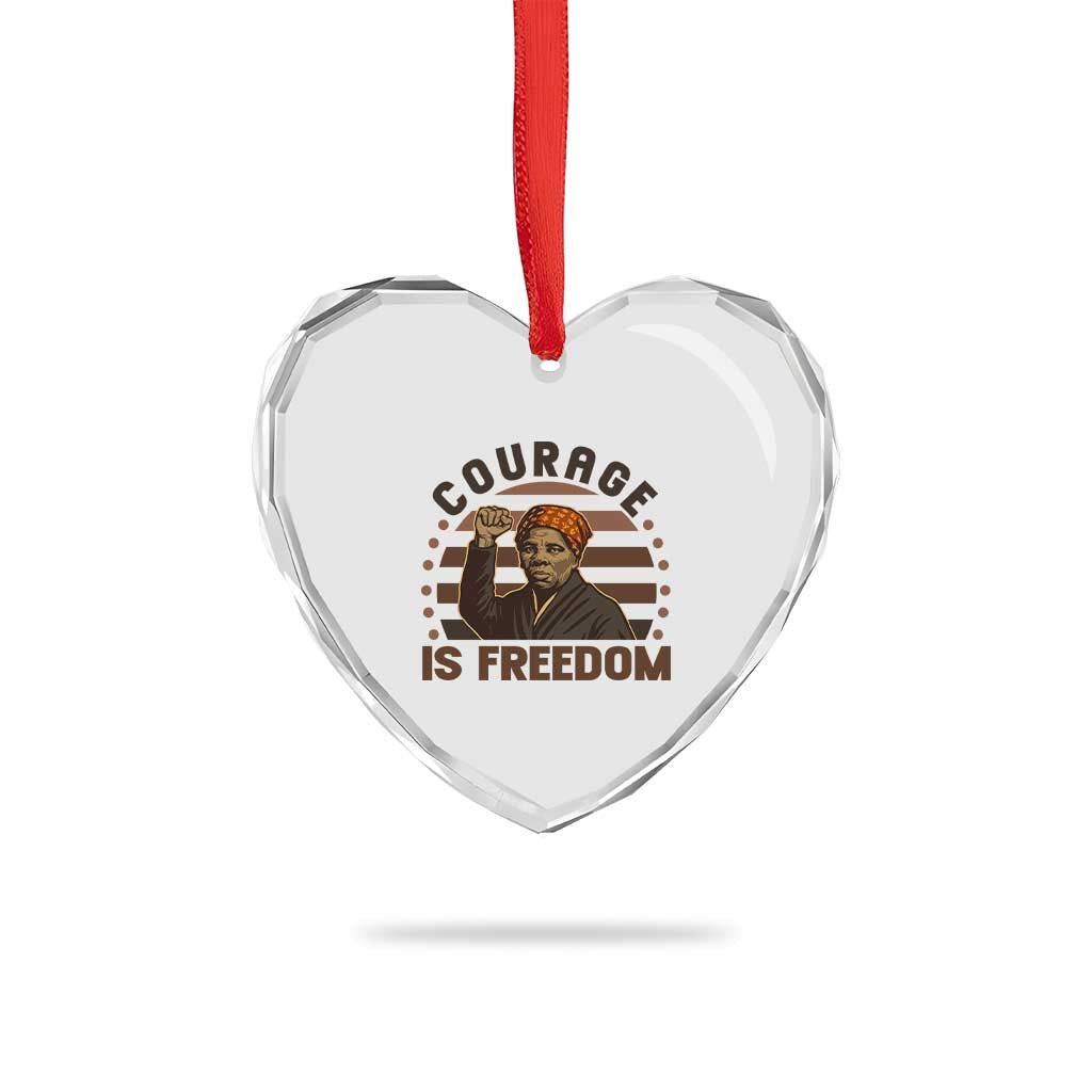 Harriet Tubman Legacy Heart Crystal Glass Ornament Courage Is Freedom TS12 Print Your Wear