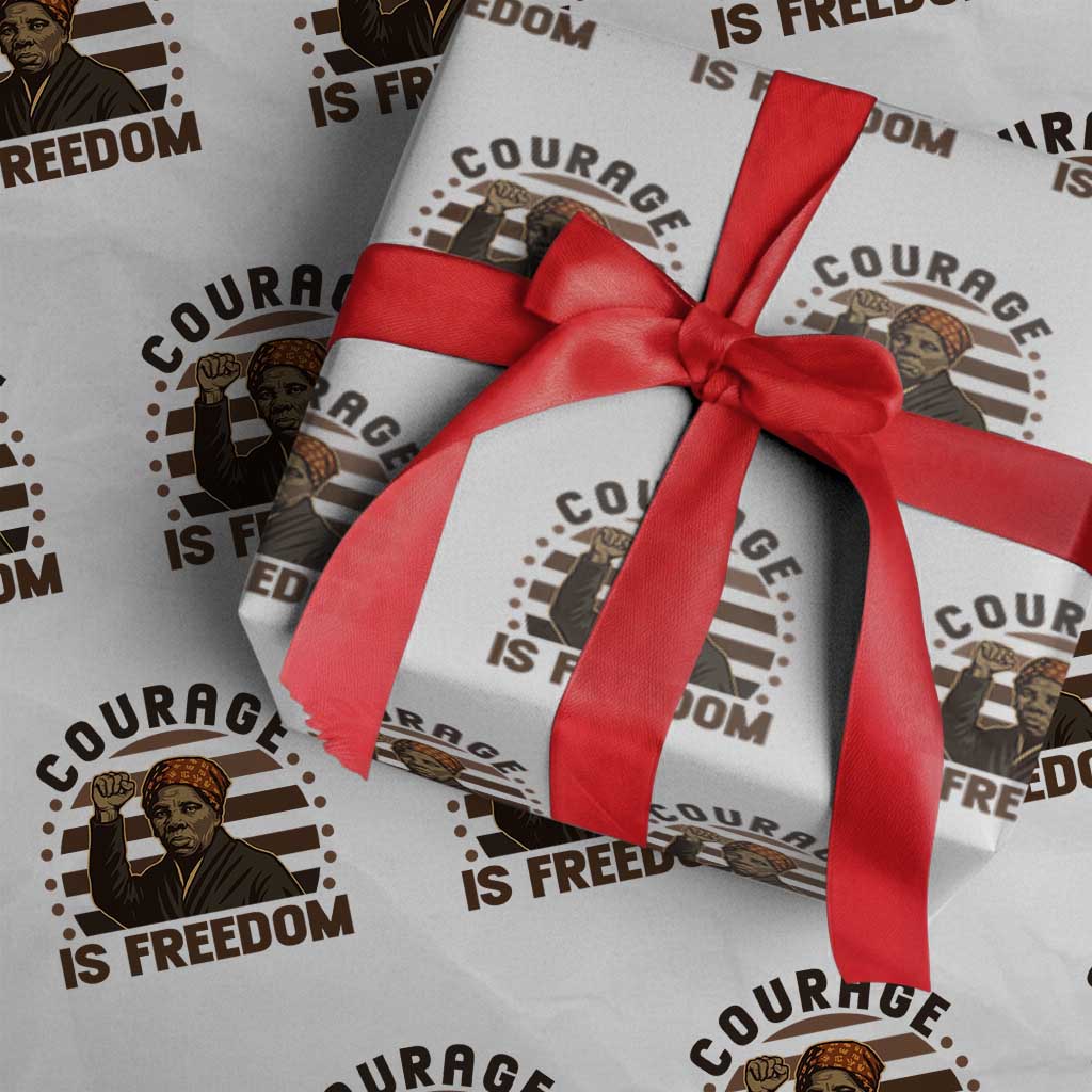 Harriet Tubman Legacy Wrapping Paper Roll Courage Is Freedom TS12 White Print Your Wear