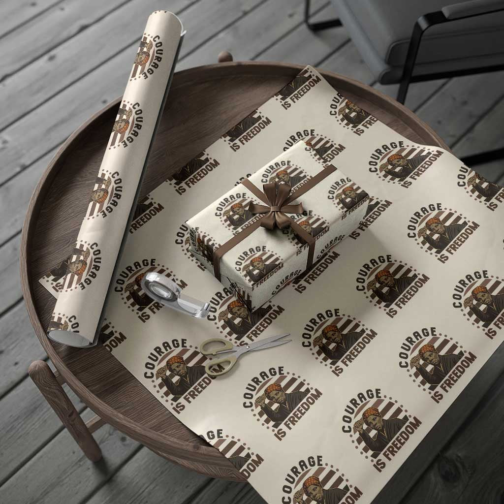 Harriet Tubman Legacy Wrapping Paper Roll Courage Is Freedom TS12 Beige Print Your Wear