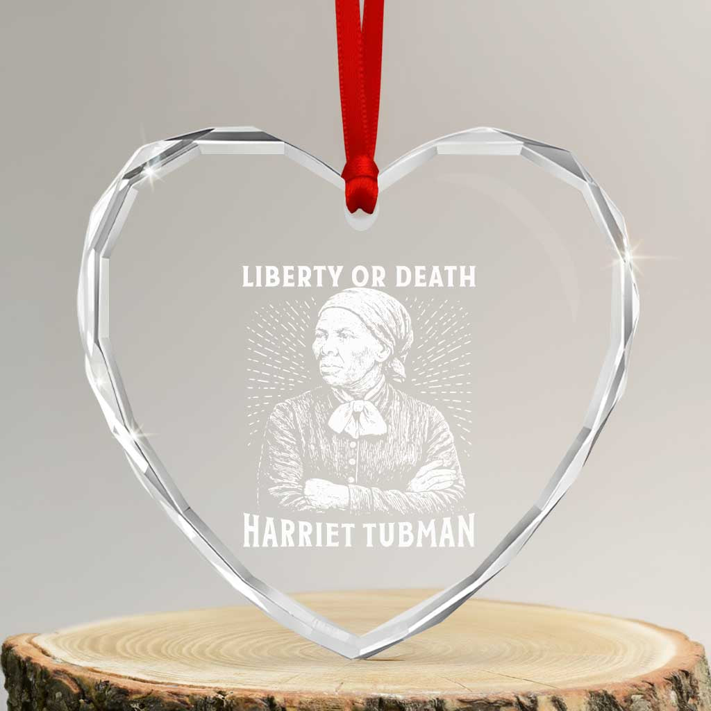 Harriet Tubman Liberty Or Death Heart Crystal Glass Ornament Female Empowerment History Gift TS12 Transparent Glass 3'' Heart Print Your Wear