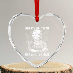 Harriet Tubman Liberty Or Death Heart Crystal Glass Ornament Female Empowerment History Gift TS12 Transparent Glass 3'' Heart Print Your Wear