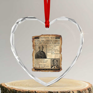 Harriet Tubman Newspaper Heart Crystal Glass Ornament Slavery Freedom Fighter Historical TS12 Transparent Glass 3'' Heart Print Your Wear
