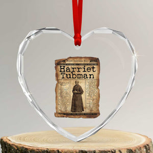 Harriet Tubman Newspaper Heart Crystal Glass Ornament Strong Black Woman Leader Gift TS12 Transparent Glass 3'' Heart Print Your Wear