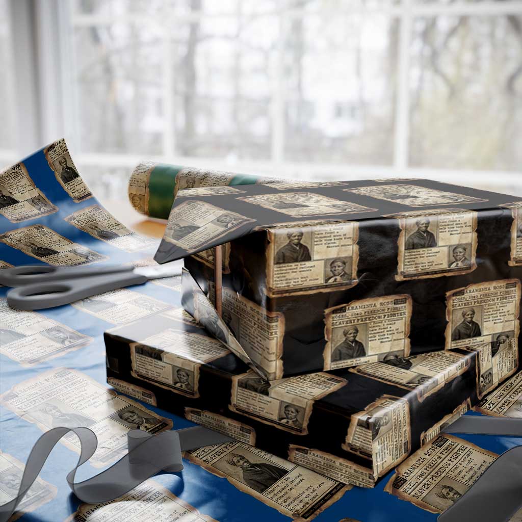 Harriet Tubman Newspaper Wrapping Paper Roll Slavery Freedom Fighter Historical TS12 Black Print Your Wear