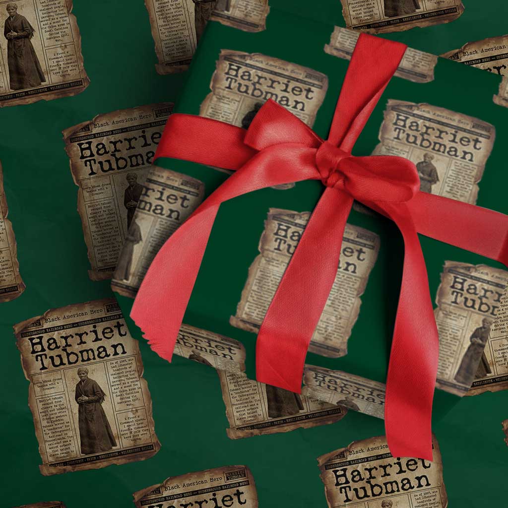 Harriet Tubman Newspaper Wrapping Paper Roll Strong Black Woman Leader Gift TS12 Green Print Your Wear