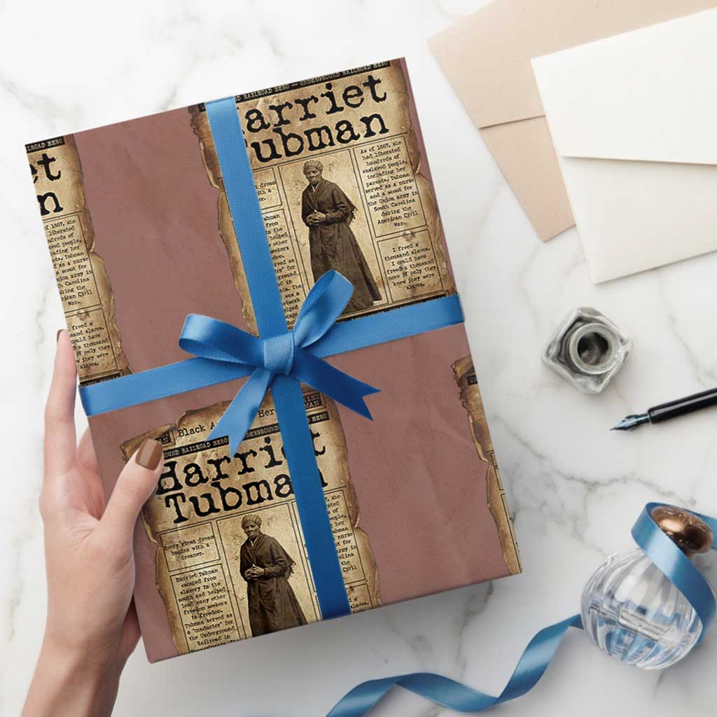 Harriet Tubman Newspaper Wrapping Paper Roll Strong Black Woman Leader Gift TS12 Mocha Print Your Wear