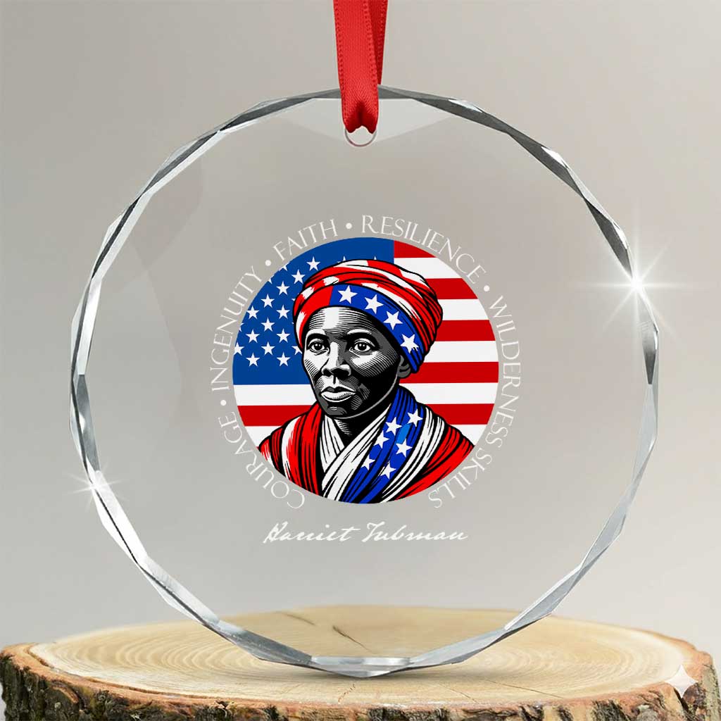 Harriet Tubman Patriotic Crystal Glass Ornament Black History Month Gift TS12 Transparent Glass 3'' Circle Print Your Wear
