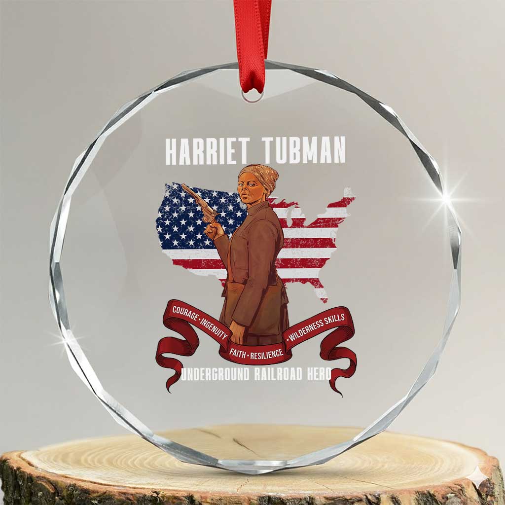 Harriet Tubman Patriotic Crystal Glass Ornament Strong Black Women Pride TS12 Transparent Glass 3'' Circle Print Your Wear