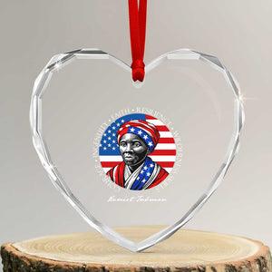 Harriet Tubman Patriotic Heart Crystal Glass Ornament Black History Month Gift TS12 Transparent Glass 3'' Heart Print Your Wear