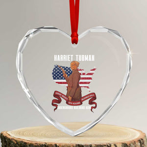 Harriet Tubman Patriotic Heart Crystal Glass Ornament Strong Black Women Pride TS12 Transparent Glass 3'' Heart Print Your Wear
