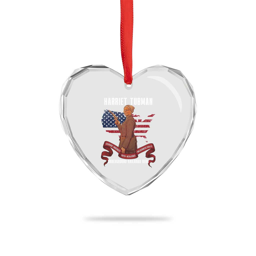 Harriet Tubman Patriotic Heart Crystal Glass Ornament Strong Black Women Pride TS12 Print Your Wear