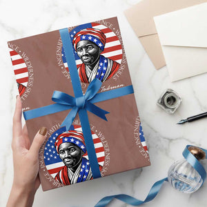 Harriet Tubman Patriotic Wrapping Paper Roll Black History Month Gift TS12 Mocha Print Your Wear