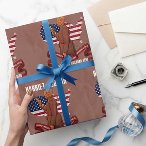 Harriet Tubman Patriotic Wrapping Paper Roll Strong Black Women Pride TS12 Mocha Print Your Wear