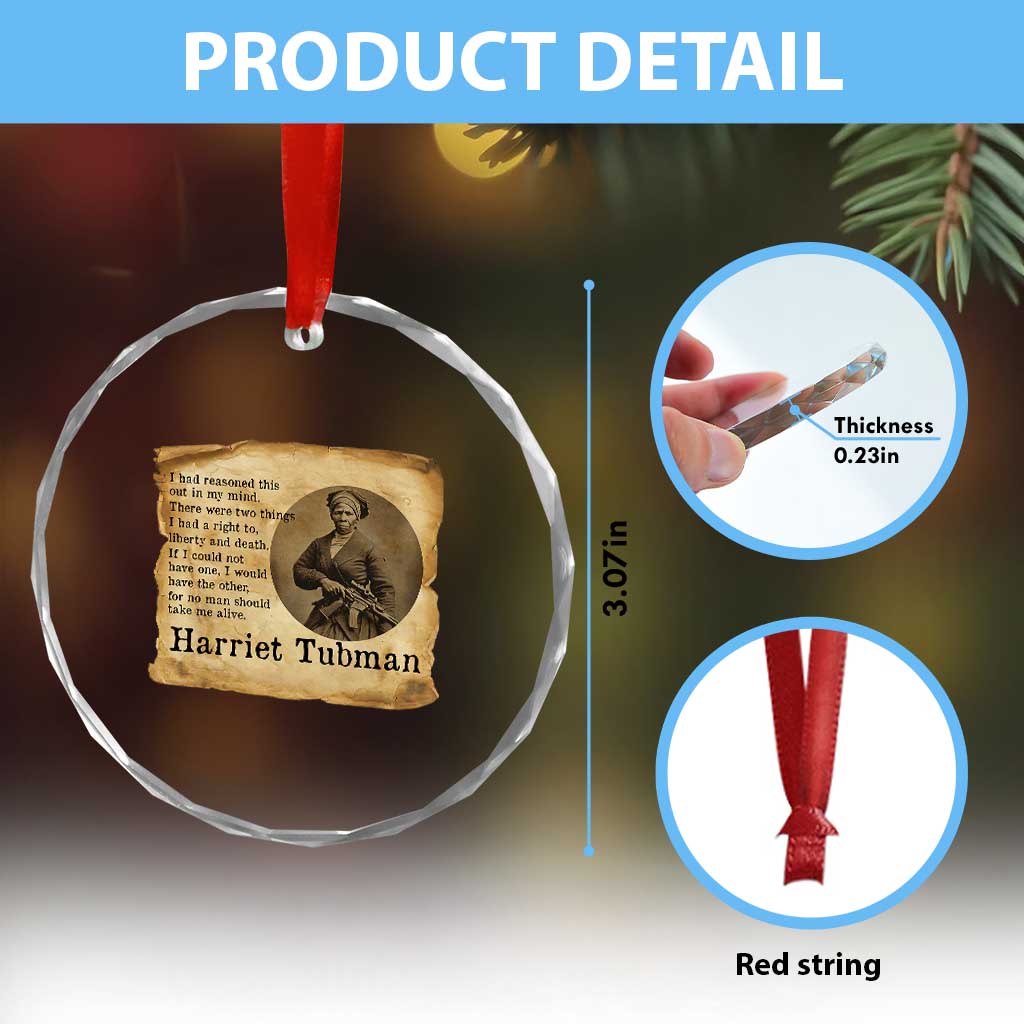 Harriet Tubman Quote Crystal Glass Ornament Liberty Or Death Empowerment Gift TS12 Print Your Wear