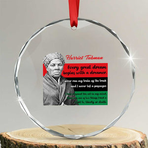 Harriet Tubman Quote Crystal Glass Ornament Pan African Flag Black History TS12 Transparent Glass 3'' Circle Print Your Wear