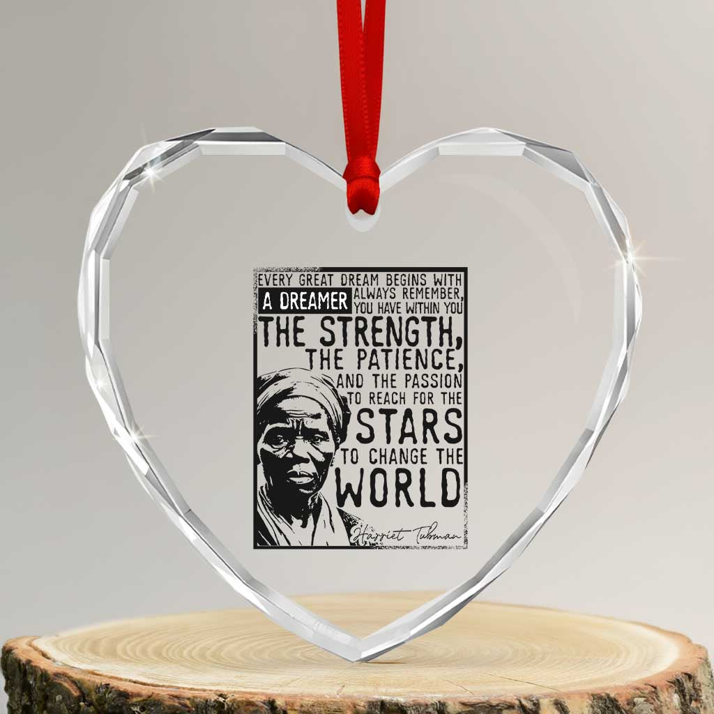 Harriet Tubman Quote Heart Crystal Glass Ornament Black Woman History Activist TS14 Transparent Glass 3'' Heart Print Your Wear