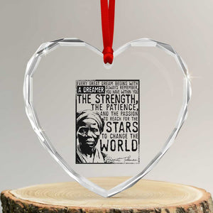 Harriet Tubman Quote Heart Crystal Glass Ornament Black Woman History Activist TS14 Transparent Glass 3'' Heart Print Your Wear