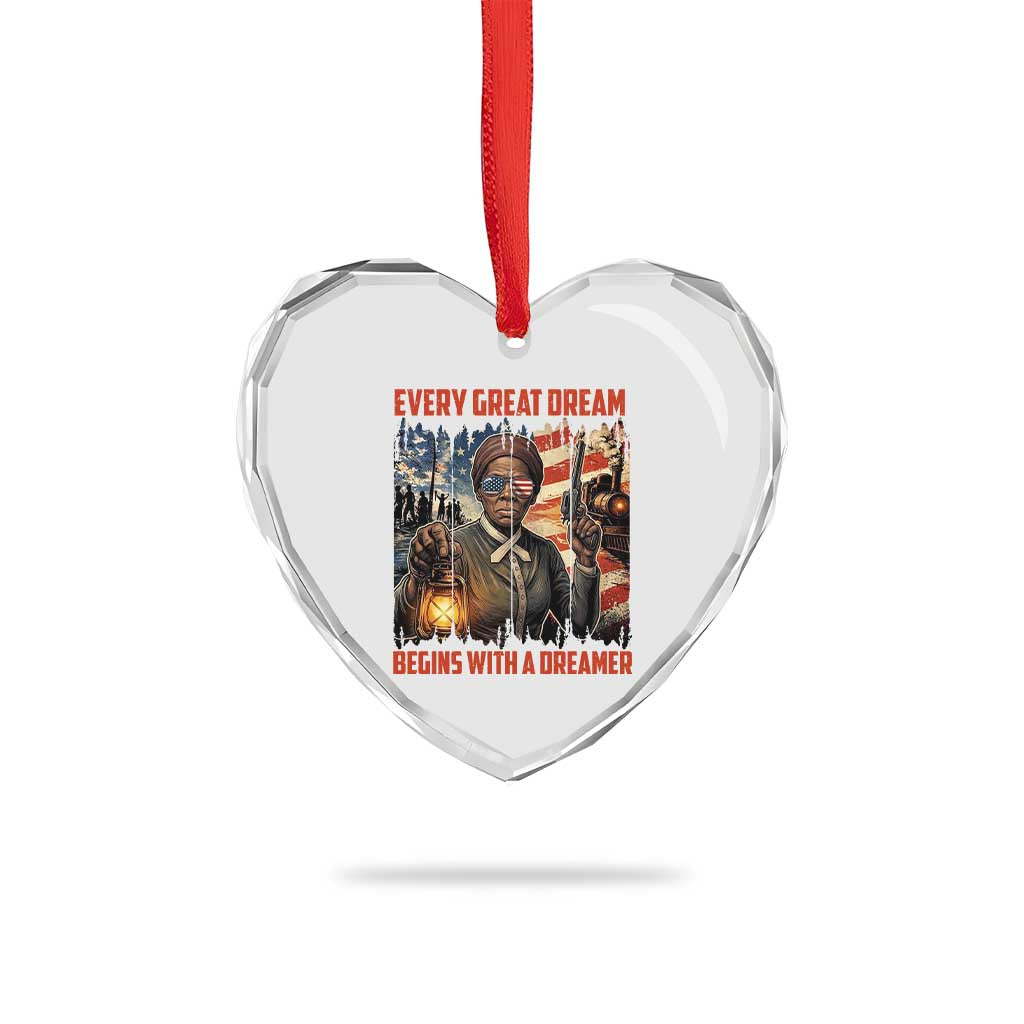 Harriet Tubman Quote Heart Crystal Glass Ornament Every Great Dream Begins With A Dreamer TS12 Print Your Wear
