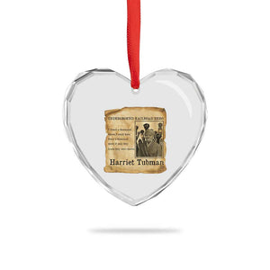 Harriet Tubman Quote Heart Crystal Glass Ornament I Freed A Thousand People Vintage Poster TS12 Print Your Wear