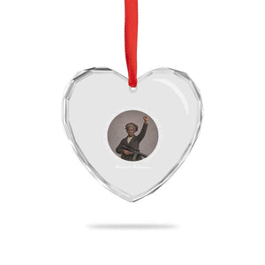 Harriet Tubman Quote Heart Crystal Glass Ornament I Never Ran My Train Off The Track TS12 Print Your Wear