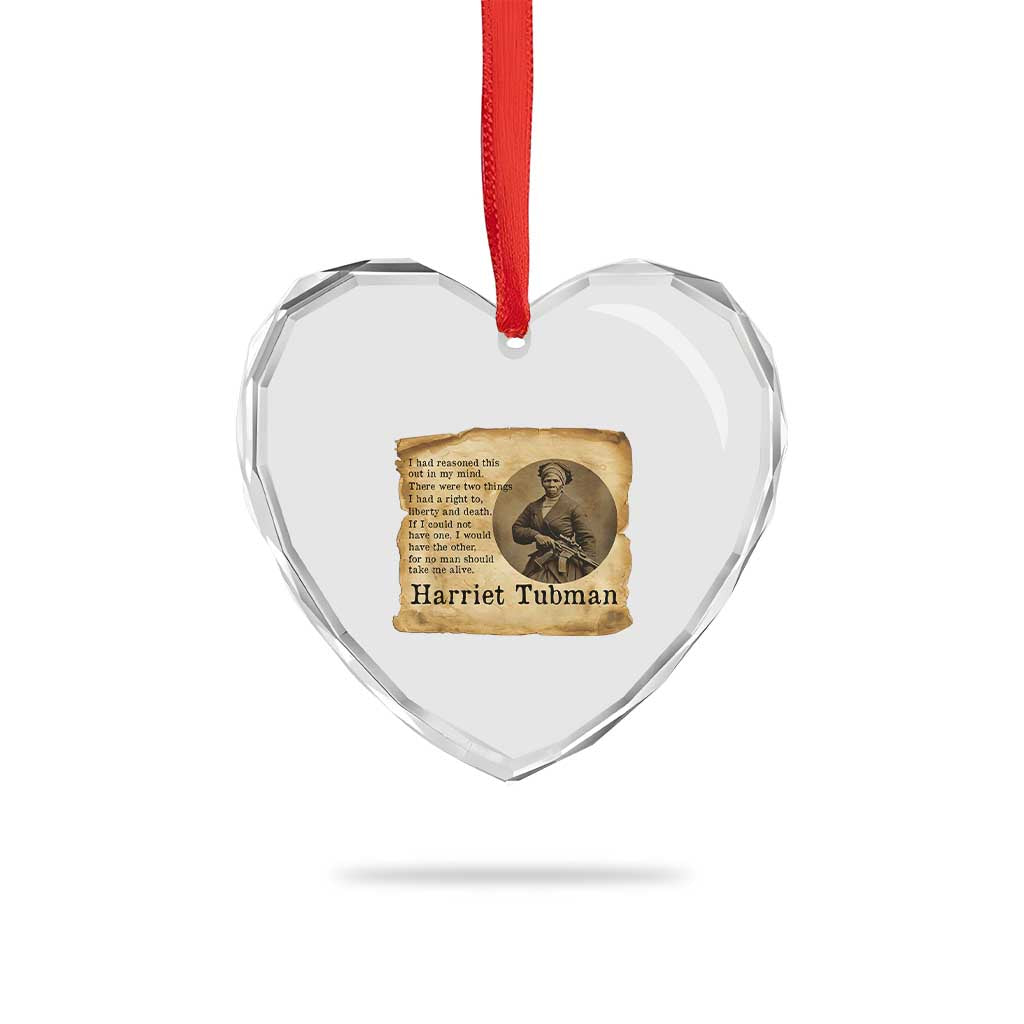 Harriet Tubman Quote Heart Crystal Glass Ornament Liberty Or Death Empowerment Gift TS12 Print Your Wear