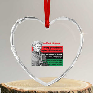Harriet Tubman Quote Heart Crystal Glass Ornament Pan African Flag Black History TS12 Transparent Glass 3'' Heart Print Your Wear