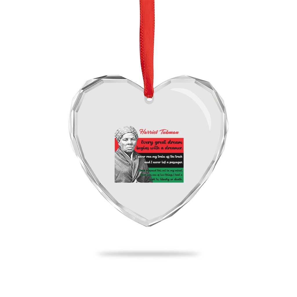 Harriet Tubman Quote Heart Crystal Glass Ornament Pan African Flag Black History TS12 Print Your Wear