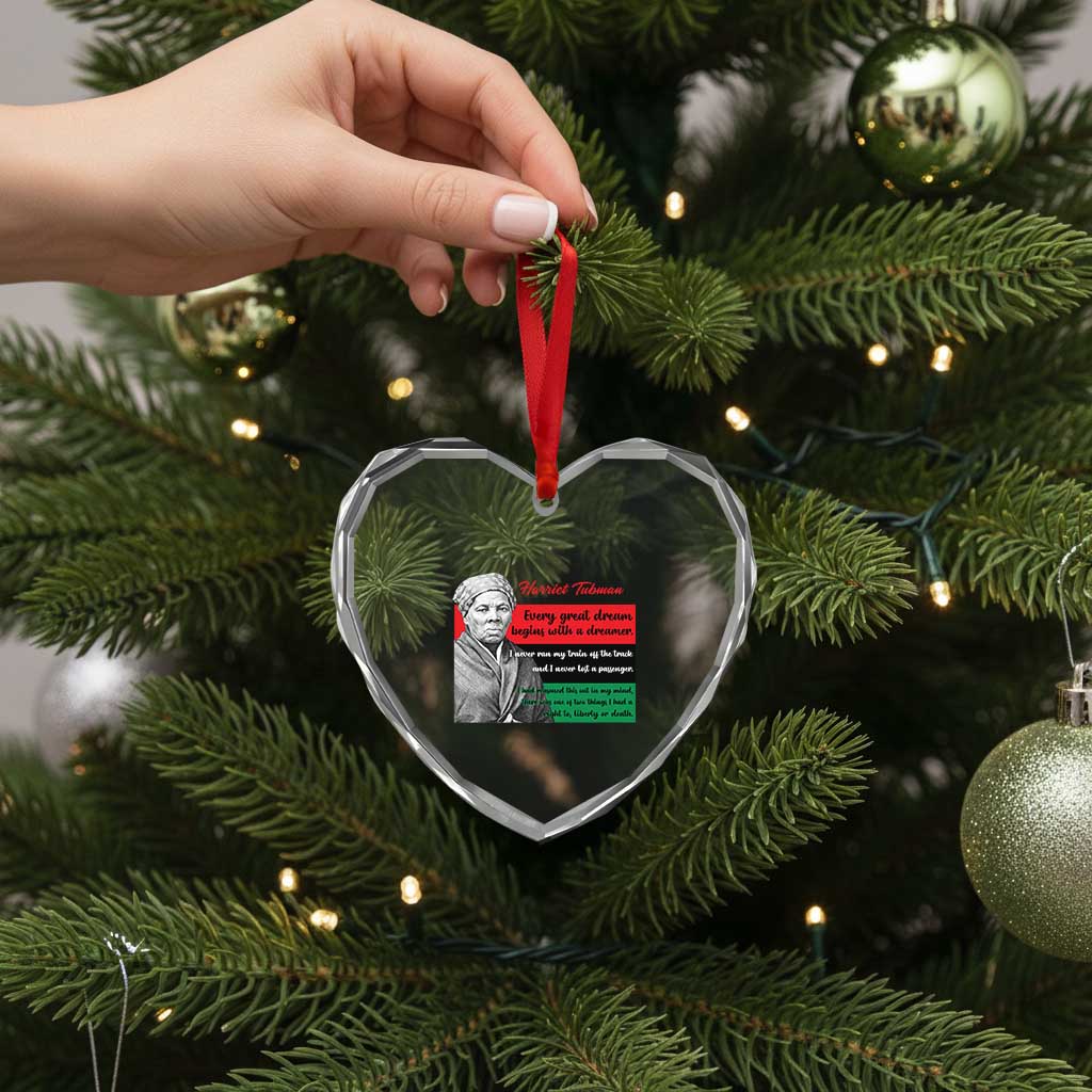 Harriet Tubman Quote Heart Crystal Glass Ornament Pan African Flag Black History TS12 Print Your Wear