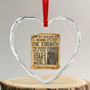 Harriet Tubman Quote Heart Crystal Glass Ornament Strength Patience Passion To Change The World TS12 Transparent Glass 3'' Heart Print Your Wear