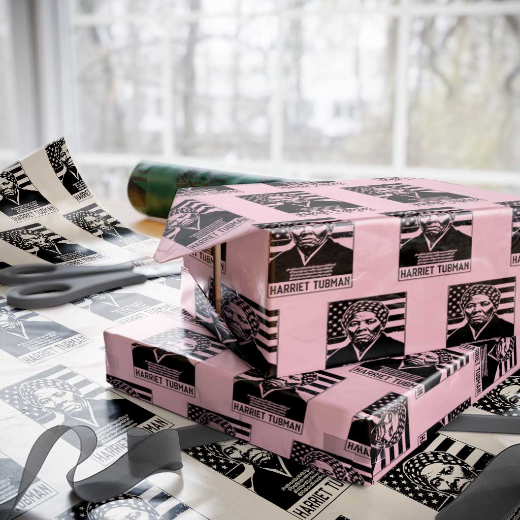 Harriet Tubman Quote Wrapping Paper Roll Black History Month TS14 Light Pink Print Your Wear