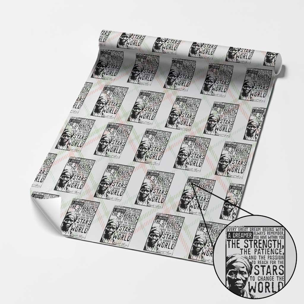 Harriet Tubman Quote Wrapping Paper Roll Black Woman History Activist TS14 Christmas Plaid Print Your Wear