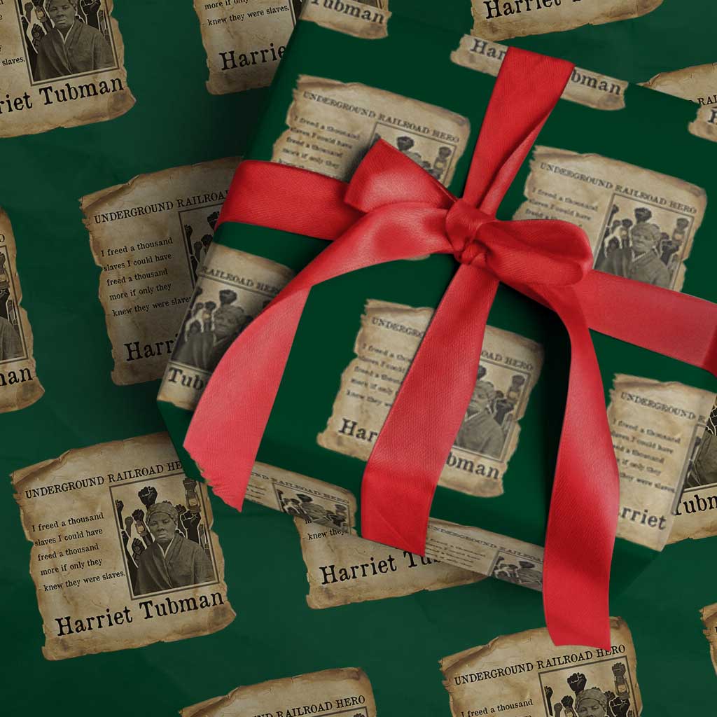 Harriet Tubman Quote Wrapping Paper Roll I Freed A Thousand People Vintage Poster TS12 Green Print Your Wear