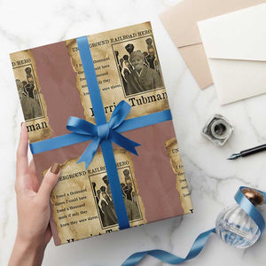 Harriet Tubman Quote Wrapping Paper Roll I Freed A Thousand People Vintage Poster TS12 Mocha Print Your Wear