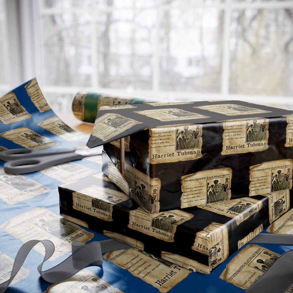 Harriet Tubman Quote Wrapping Paper Roll I Freed A Thousand People Vintage Poster TS12 Black Print Your Wear