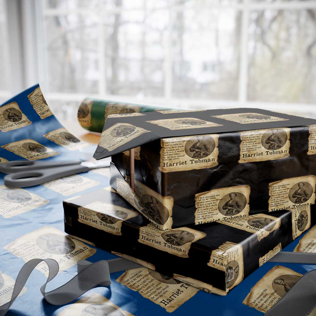 Harriet Tubman Quote Wrapping Paper Roll Liberty Or Death Empowerment Gift TS12 Black Print Your Wear